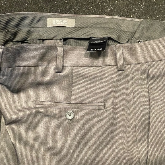 Kenneth Cole Reaction Mens Office Straight Fit Dress Pants Trousers Charcoal 34 - Picture 4 of 10